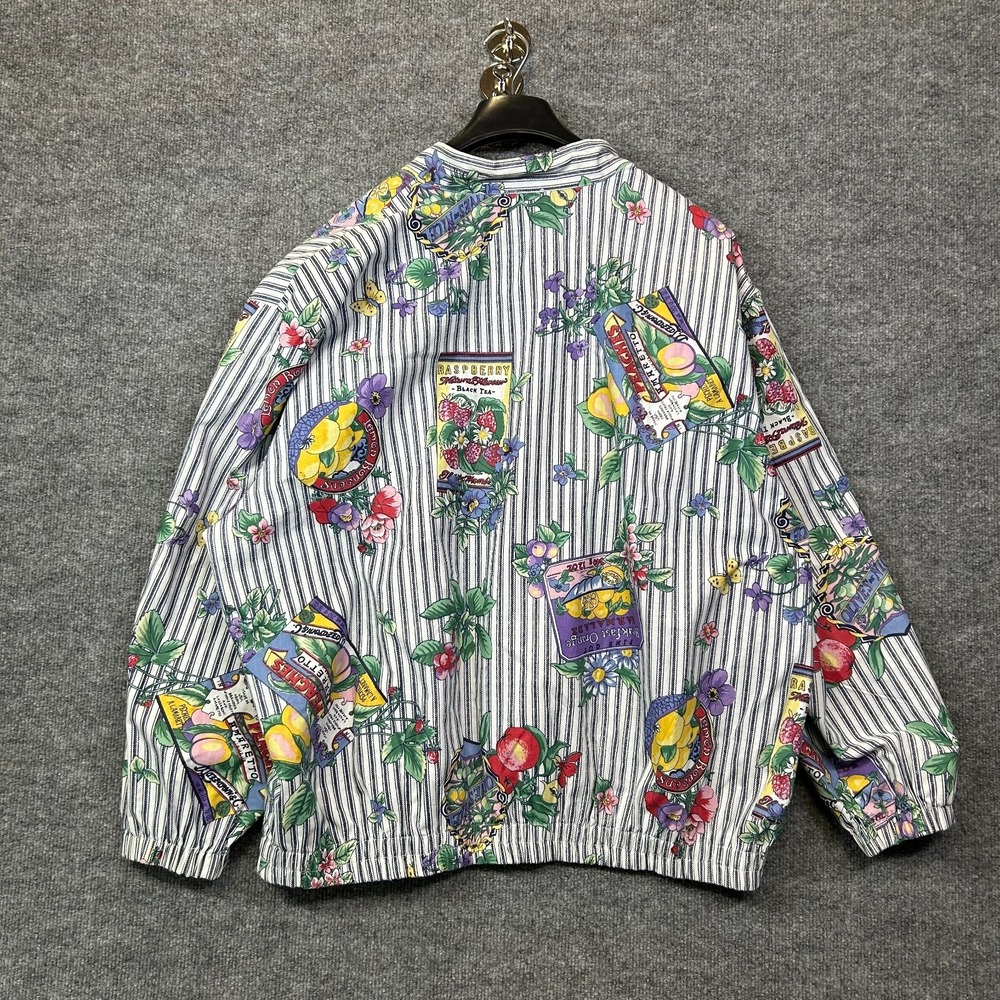 Vintage Men's Reversible Novelty Fruit Print Bomber Jacket Long Sleeve - Large - Picture 5 of 9